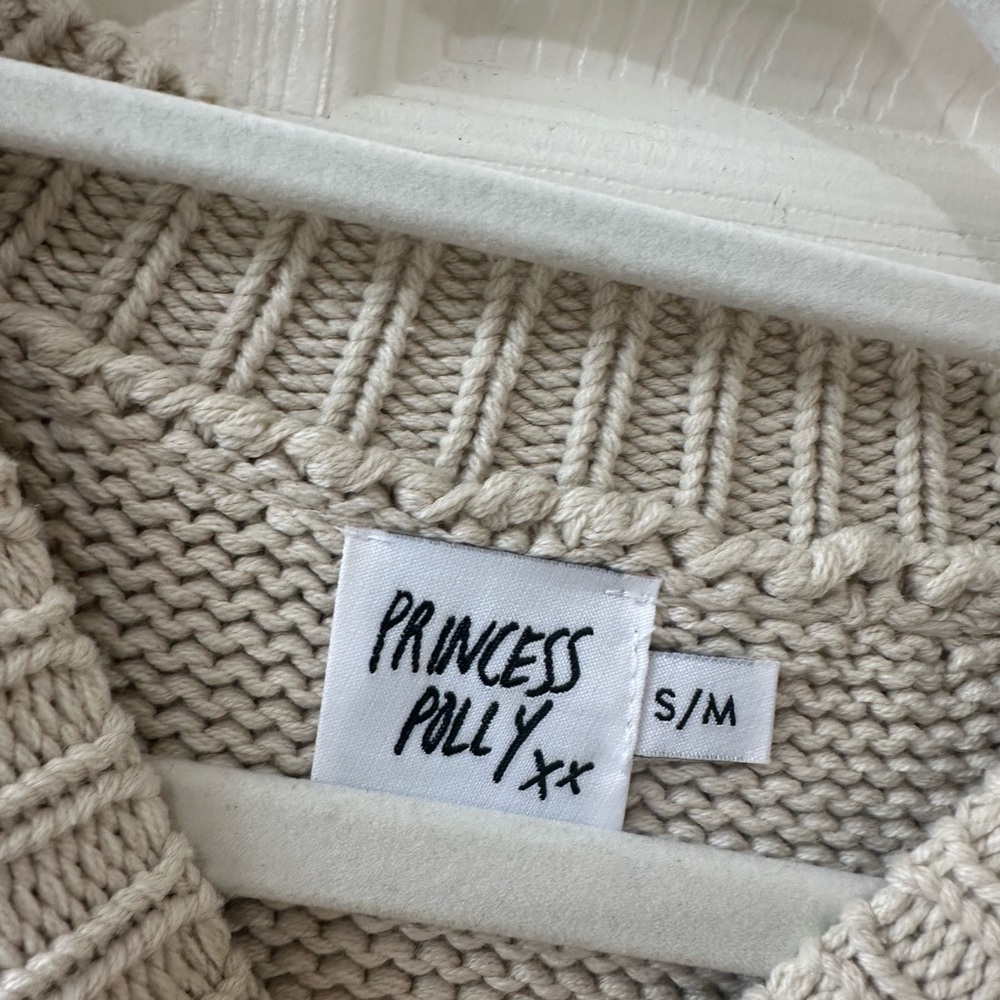 Princess Polly Balloon Sleeve Cream Sweater - Picture 3 of 4